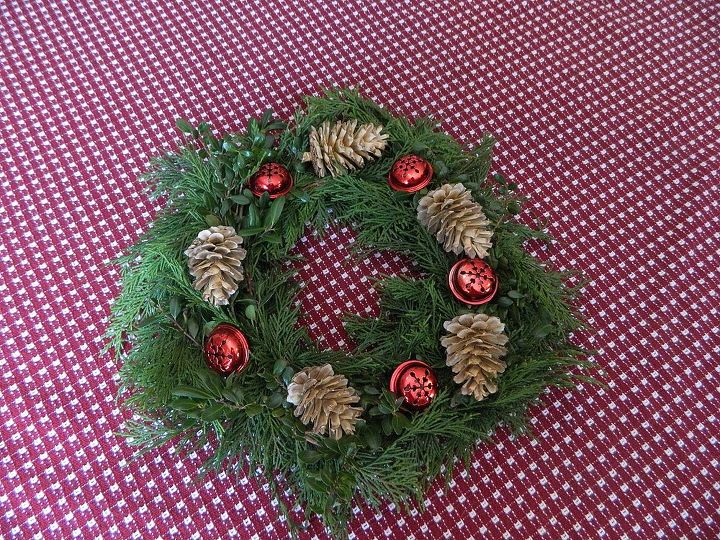 christmas wreath candle ring, christmas decorations, crafts, seasonal holiday decor, wreaths, This could be hung on the wall or used as a candle ring