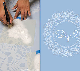 how to stencil lace canvas art project, chalk paint, home decor, painting, This Canvas Wall Art uses a selection of stencils from our Lace Doily Collection