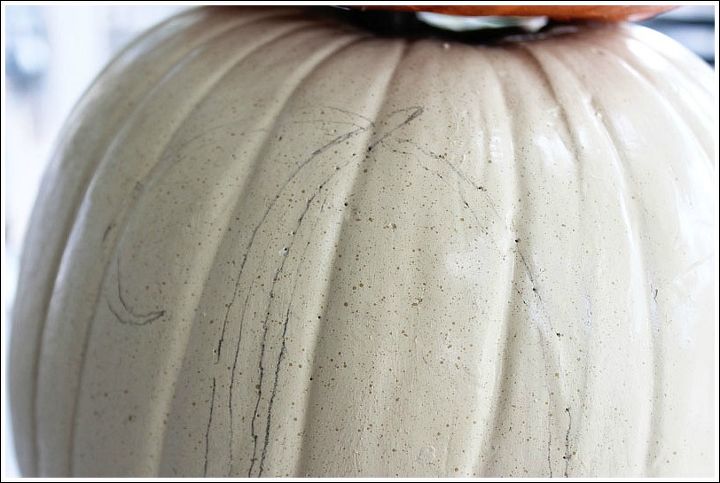 pumpkin topiary fall decorating ideas, container gardening, crafts, gardening, seasonal holiday decor, Play dot to dot with a pencil and trace the outline of your letter Paint with acrylic paint and finish with a spray sealer