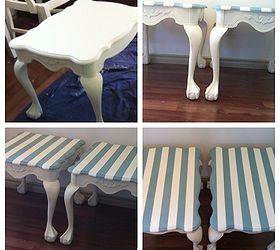 beachy style end tables, home decor, painted furniture, Voila