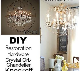 diy restoration hardware knock off orb chandelier, crafts, diy, home decor, how to, living room ideas