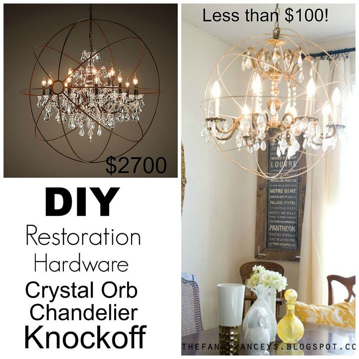 diy restoration hardware knock off orb chandelier