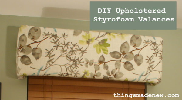 diy upholstered styrofoam valances, crafts, home decor, This simple valance was finished in no time at all