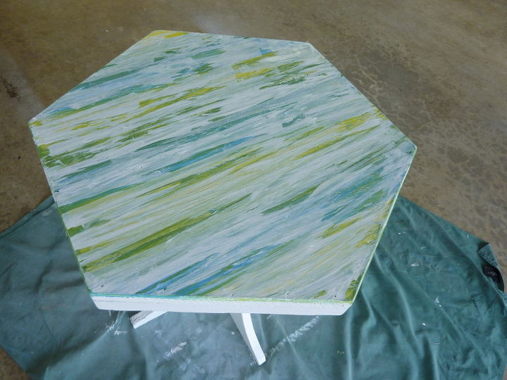 diy texture painted side table with rope edge, painted furniture, painted texture