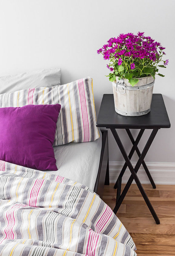 add hints of purple with flowers, home decor