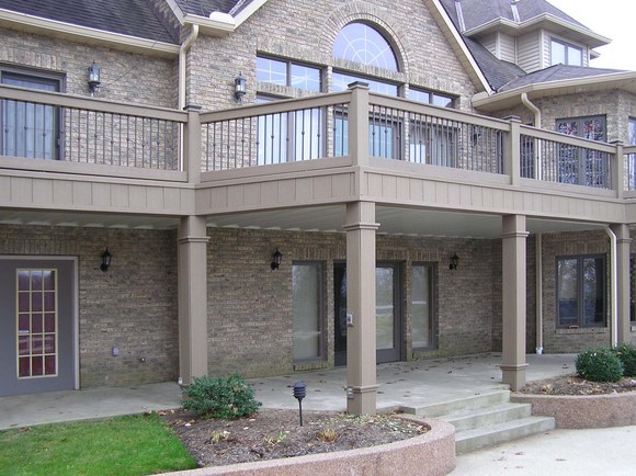 composite decks, decks, A composite deck with underdeck to keep the area underneath dry