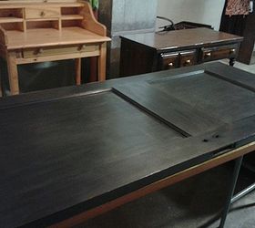 how i turned an old door into our new computer desk, diy, how to, painted furniture, repurposing upcycling, woodworking projects, the door after it was painted