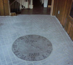 painted concrete floors that last and last and last, The center circle will be aclock face I like that picture and want to see it all the time