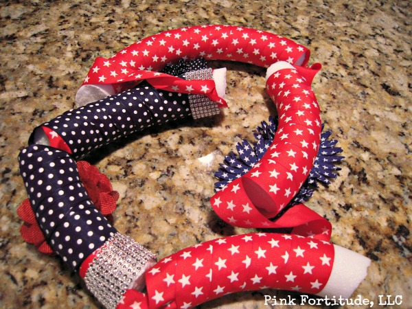 4th of july red white and blinged out wreath, crafts, patriotic decor ideas, seasonal holiday decor, wreaths