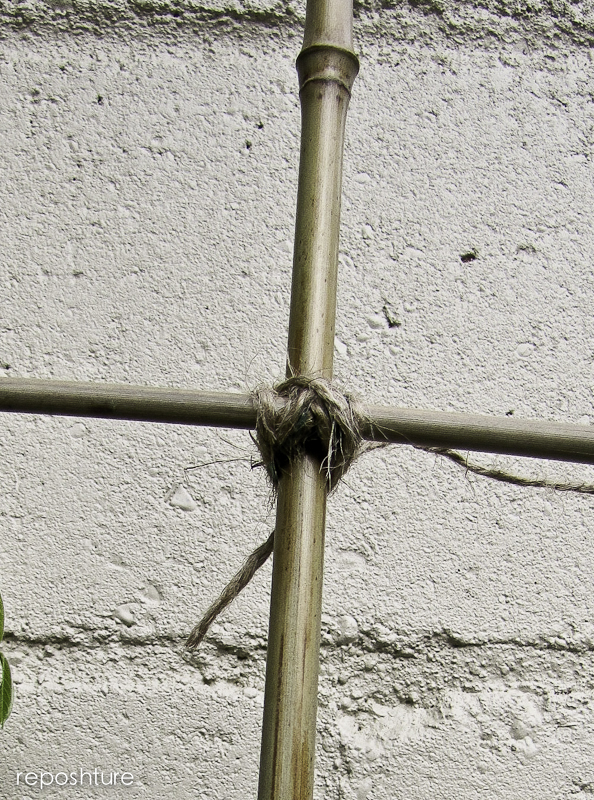diy bamboo trellis, gardening, then cover with twine for added appeal and strength