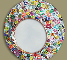 create personalized gifts using bottlecaps, crafts, repurposing upcycling, Mirror a friend had in garage Used Pourable resin and flattened BottleCaps BEAUTIFUL