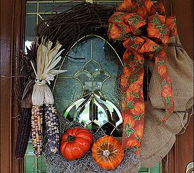 easy fall wreath, crafts, thanksgiving decorations, wreaths