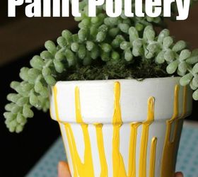 drip paint pottery, crafts, Drip paint pottery