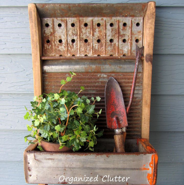 a junk garden washboard planter box, gardening, outdoor living, repurposing upcycling