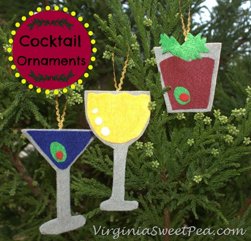 cocktail christmas ornaments, christmas decorations, seasonal holiday decor, Martini Wine and a Bloody Mary make an intoxicating combination for your tree