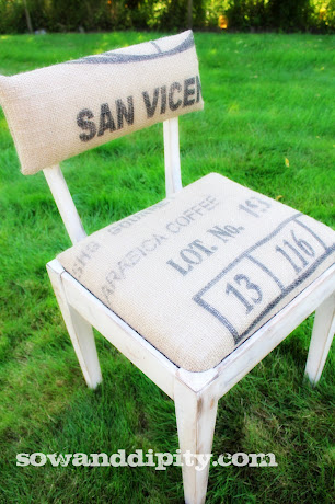 what do burlap coffee sacks and old sewing chairs have in common, home decor, painted furniture