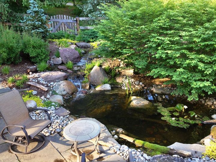 pond and waterfalls ruxton md, outdoor living, ponds water features, Pond and Waterfall view from inside the home