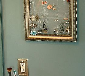 diy earring holder display, cleaning tips, crafts, This is how it looks on my wall