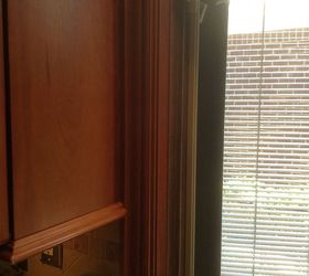 wrong color stain, kitchen design, painting, windows, Left side of window frame