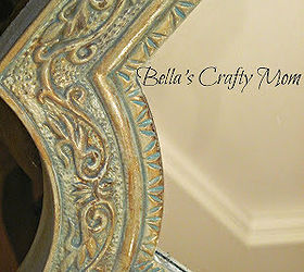antiqued turquoise mirror, home decor, painted furniture, Another close up