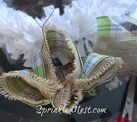 simple rag wreath with burlap ribbon, crafts, seasonal holiday decor, wreaths