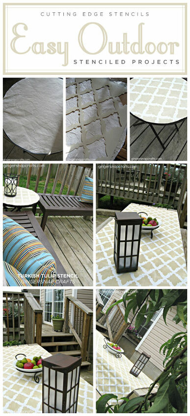 easy outdoor stencil projects, outdoor furniture, outdoor living, painted furniture, patio