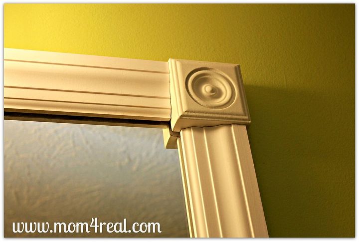 frame out your builder s grade mirrors no mitering required, bathroom ideas, home decor, No miter saw necessary