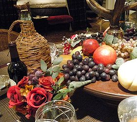 ralph lauren s thanksgiving table plus a bonus, seasonal holiday d cor, thanksgiving decorations, Roses fruit antlers silver candles and demi johns all combine to create the timeless look