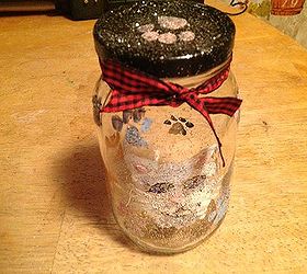 cat treat jar, crafts, mason jars