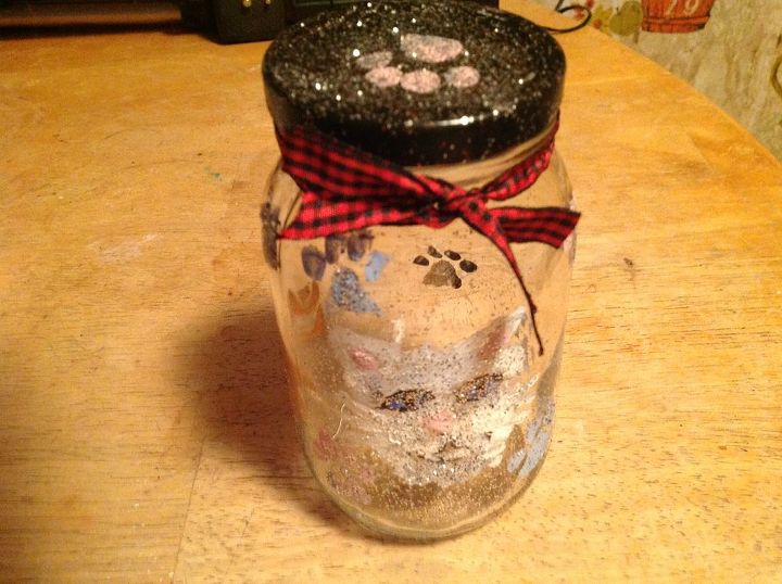 cat treat jar, crafts, mason jars
