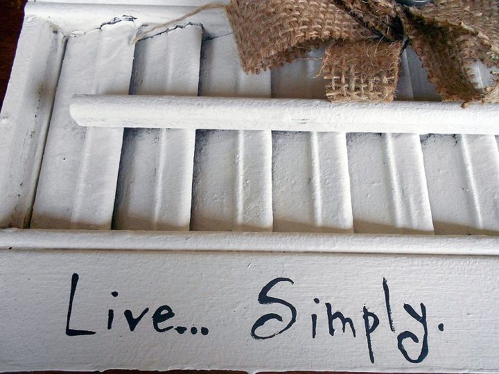simple shutter decor, crafts, curb appeal, Stenciled and painted
