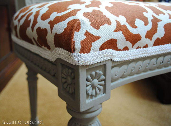 reupholstered desk chair, chalk paint, painted furniture, reupholster, It s all in the details