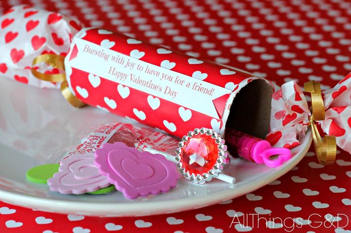 easy diy valentine poppers, crafts, repurposing upcycling, seasonal holiday decor, valentines day ideas, Kids love surprises they love opening things and they love discovering little treasures These fun Valentine s Day Poppers pack all of those punches