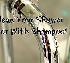 use shampoo to clean your glass shower door, Shampoo is made to cut grease and dirt from your hair It does the same for a shower door You don t need any fancy glass cleaners This will work better than anything