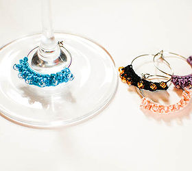 crochet beaded wine glass charms, crafts