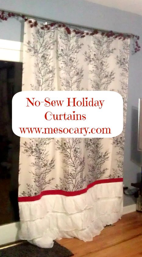 diy holiday curtains, seasonal holiday decor, window treatments