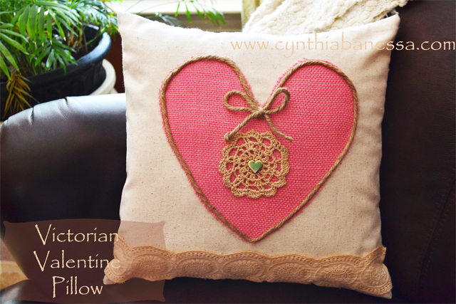 victorian valentine pillow, crafts, seasonal holiday decor, valentines day ideas