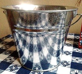 diy patriotic picnic bucket for dressing up your table storage, crafts, patriotic decor ideas, seasonal holiday decor, An unfinished bucket that can be picked up at most craft stores for around 3