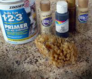 painted tile countertops, concrete countertops, countertops, diy, kitchen backsplash, kitchen design, painting