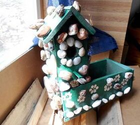 my lake superior rock collection, crafts, home decor, pallet, repurposing upcycling, Bird nesting house SOLD as a 2 for 1 deal for 50
