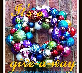 christmas ornament wreath s, christmas decorations, seasonal holiday decor, wreaths, Ornament Wreath It s a give a way