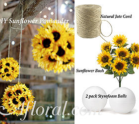 diy sunflower pomander, container gardening, crafts, flowers, gardening