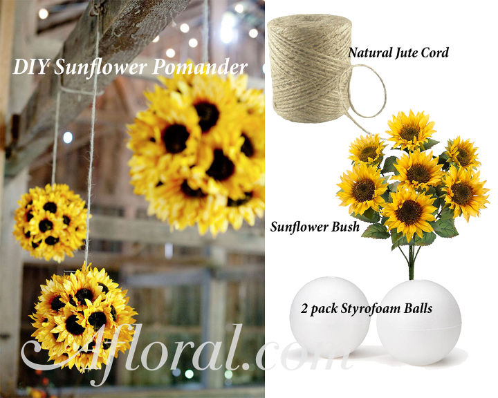 diy sunflower pomander, container gardening, crafts, flowers, gardening