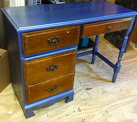from and old tired desk to a happy desk, painted furniture