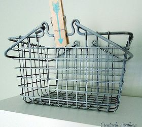 vintage wire baskets, crafts, Spray paint with gray primer then mix up some craft paint