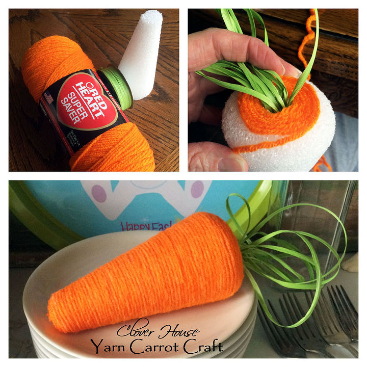 manualidad de zanahoria de hilo para tu decoracin de primavera