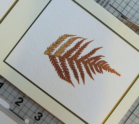 gold leaf gold painted pressed ferns, crafts, home decor, painting, These pressed fern prints were originally a beautiful spring green but faded and turned brown over the years