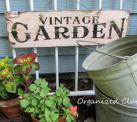 new finds and a new outdoor vignette, flowers, gardening, outdoor living, repurposing upcycling, A new garden sign and the pails