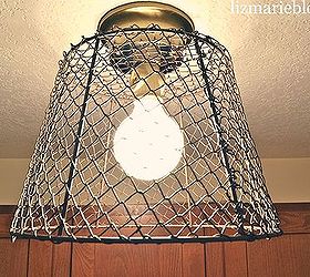diy wire basket light fixture, electrical, lighting, repurposing upcycling, DIY wire basket light fixture