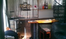 tin wall added to bar area, entertainment rec rooms, wall decor